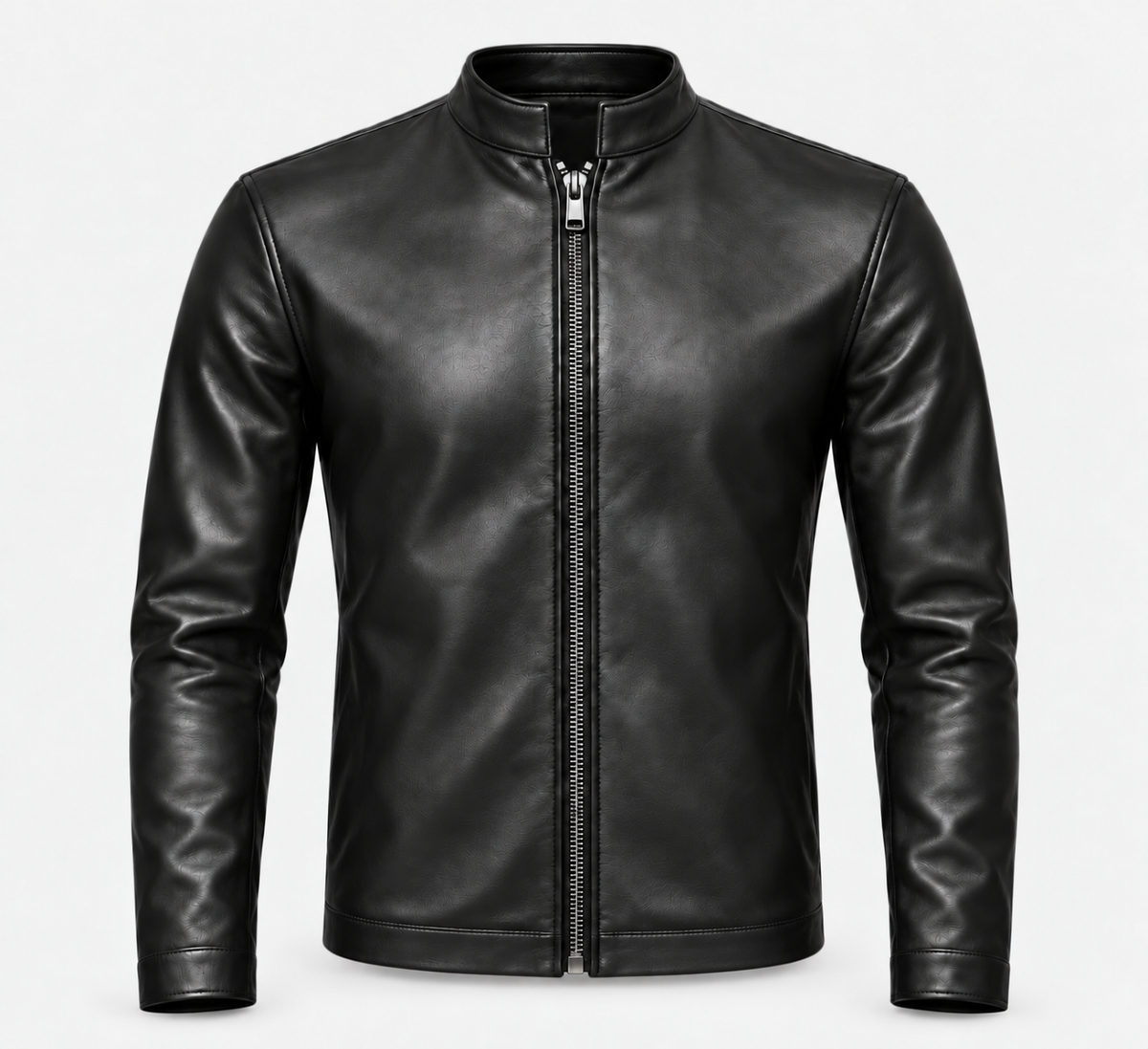 Le Faste Men's Genuine Cowhide Leather Café Racer Moto Jacket