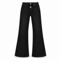 Le Faste Men's Flared Jeans with White Fly Detail - Wash / Style: Black - Plain, front view