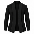 Le Faste Men's Black Open-Front Shawl Collar Blazer - Trim: Black, front view