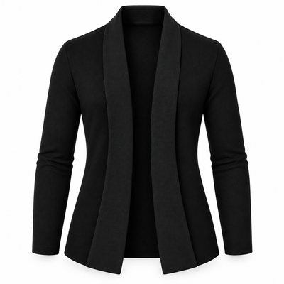 Le Faste Men's Black Open-Front Shawl Collar Blazer