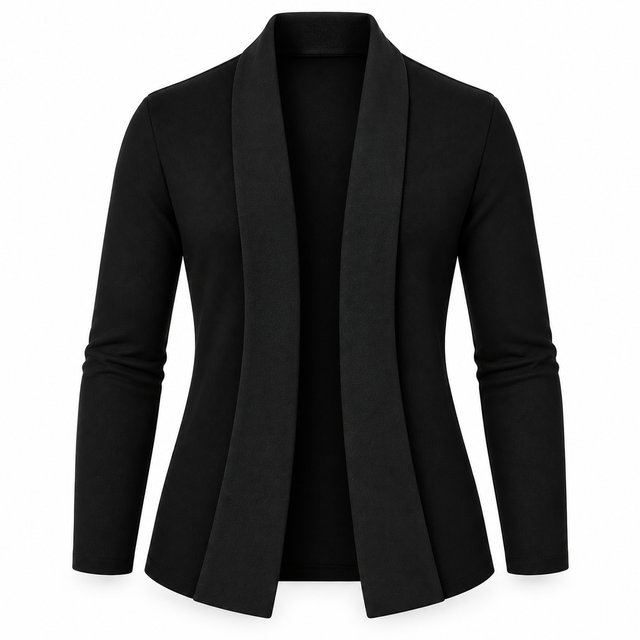 Le Faste Men's Black Open-Front Shawl Collar Blazer - Trim: Black, front view
