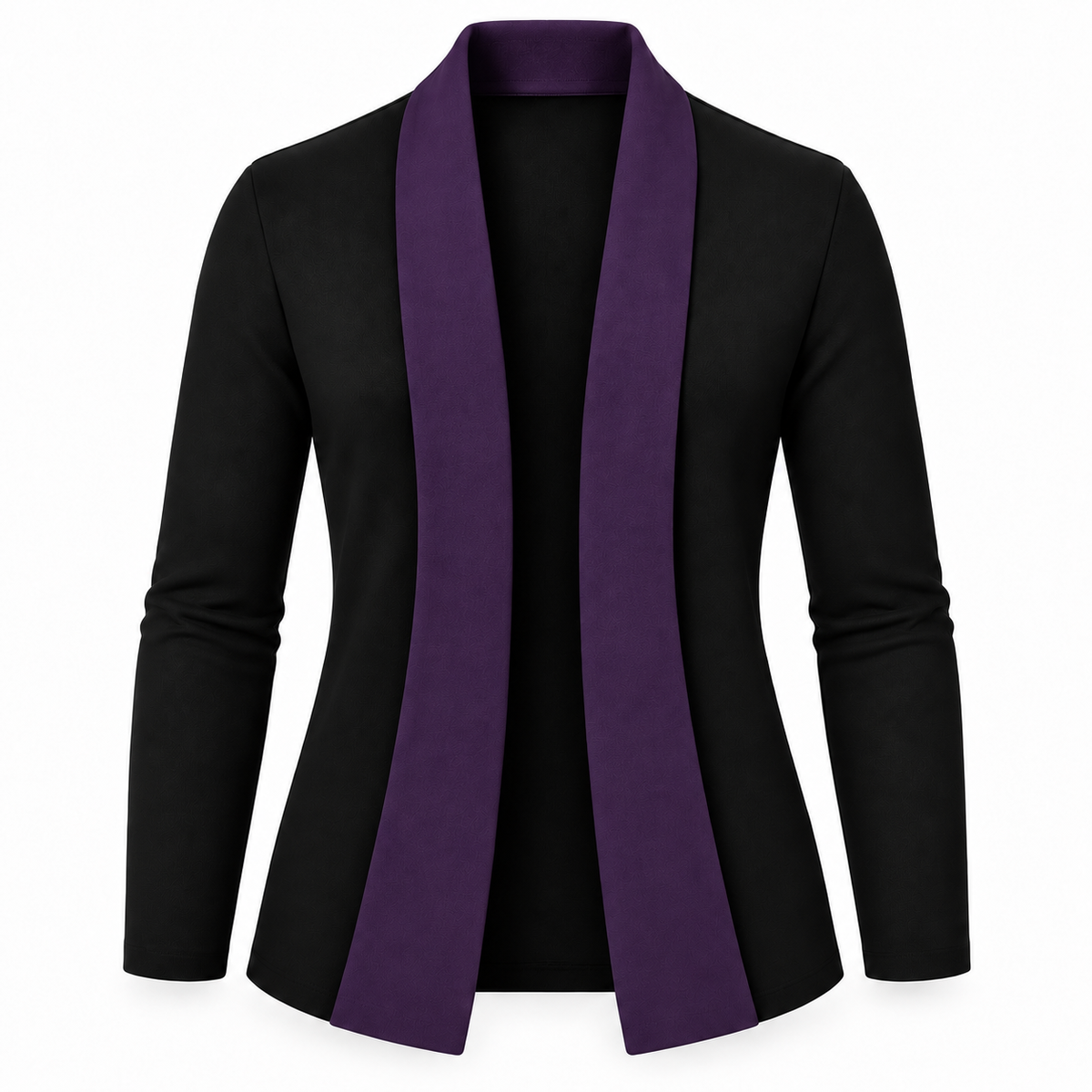 Le Faste Men's Black Open-Front Shawl Collar Blazer - Purple
