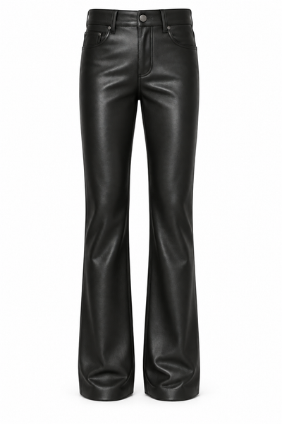 Le Faste Men's Genuine Cowhide Leather Flared Bootcut Pants