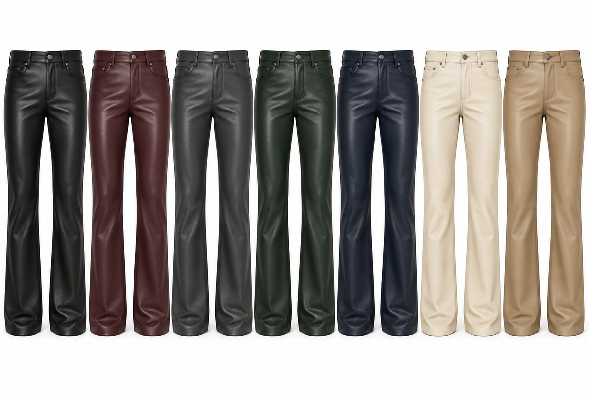 Le Faste genuine cowhide leather flared bootcut pants in all colours