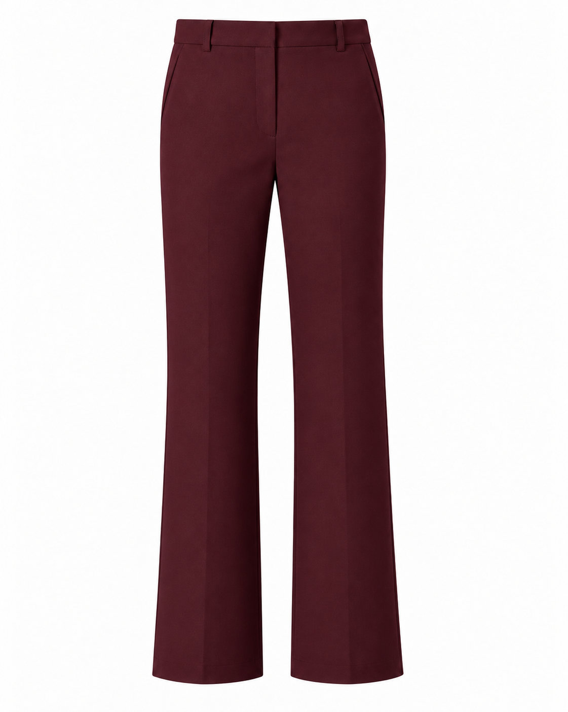 Le Faste Men's Tailored Flared Dress Trousers - Flare Suit Pants - Burgundy