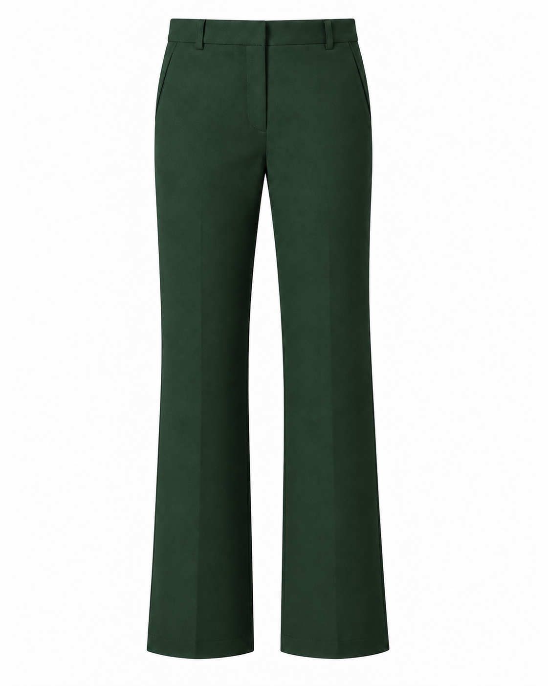 Le Faste Men's Tailored Flared Dress Trousers - Flare Suit Pants - Dark Green